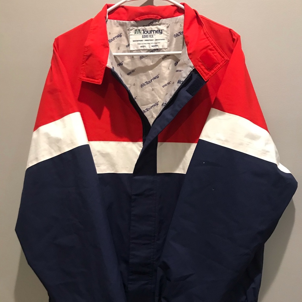 Gore-Tex Tourney windbreaker lightweight jacket size medium red and blue
